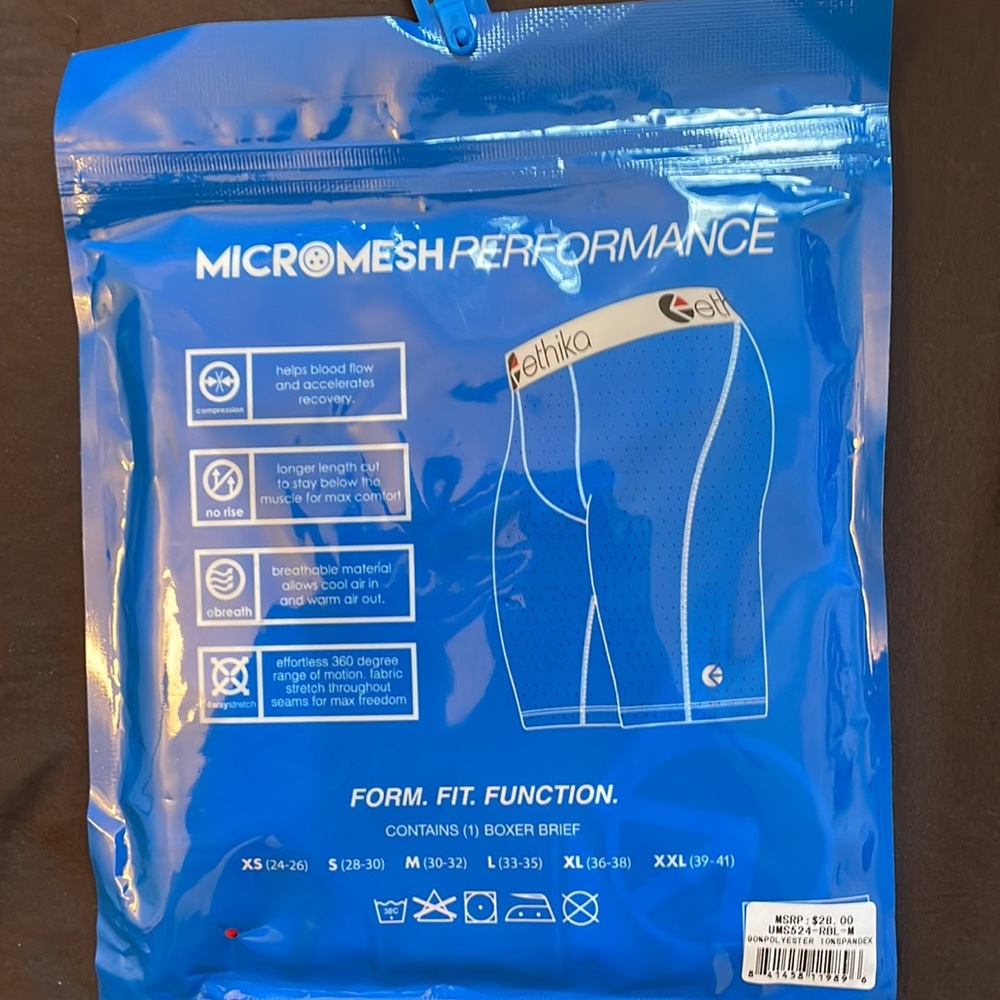 Ethika men’s medium boxer shorts (3). micro mesh compression no rise. M - Picture 7 of 7